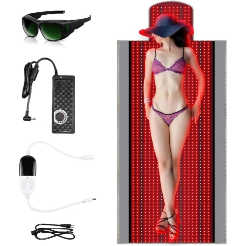 71" x 31" Red Light Therapy Blanket – 1370 LED Full-Body Mat with 660nm Near-Infrared, Multifunctional Controller & Timer, Accelerates Cell