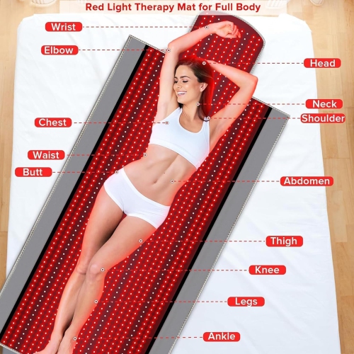 71" x 31" Red Light Therapy Blanket – 1370 LED Full-Body Mat with 660nm Near-Infrared, Multifunctional Controller & Timer, Accelerates Cell