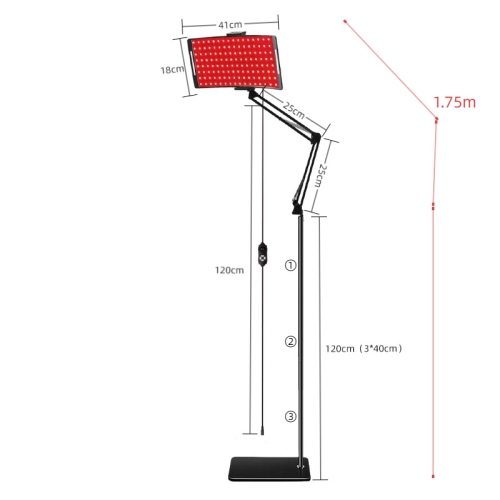 Red Light Therapy Panel for Face & Body – 256 LEDs, Adjustable Brightness & Timer, Full Body Infrared Therapy Lamp with Stand, Pain Relief & Skin