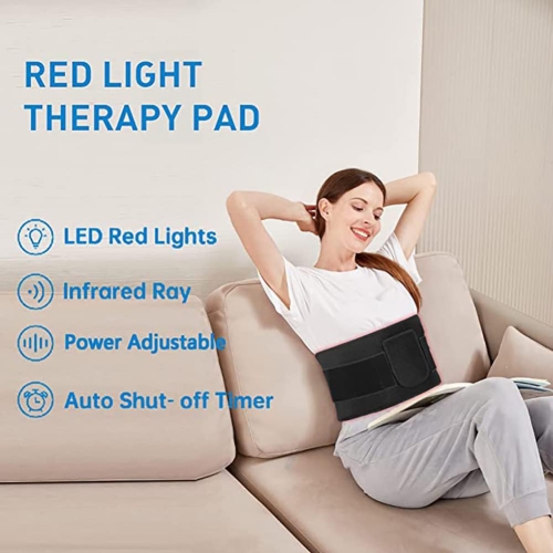 Infrared Red Light Therapy Belt Device for Body Pain Waist, Light Therapy Heated Belt with Timer, 660nm 850nm Red Infrared Light, 5 Gear Adjustable,