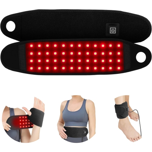 Red Light Therapy Hand Wrap, Near Infrared Light Therapy Belt Wearable Infrared Wrap Neck Face Chin Knee Ankle with 660nm 850nm Infrared Light for