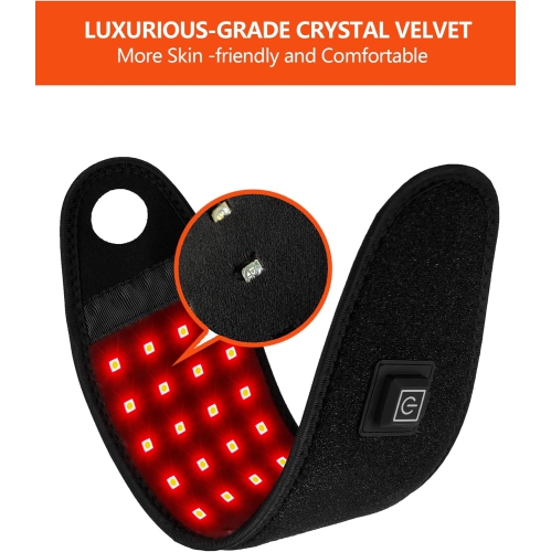 Red Light Therapy Hand Wrap, Near Infrared Light Therapy Belt Wearable Infrared Wrap Neck Face Chin Knee Ankle with 660nm 850nm Infrared Light for