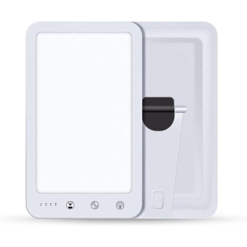 Portable 10,000 Lux UV-Free LED Light Therapy Lamp with Adjustable Brightness & Timer, 6500K Full Spectrum for SAD, Sleep, Shift Work, Compact with