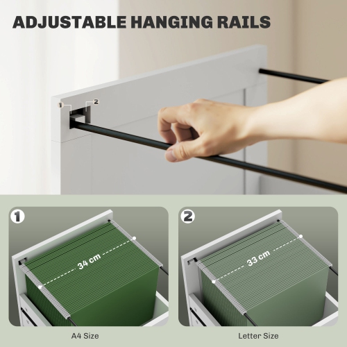 HOMCOM 47.2" Computer Desk with File Drawer, Farmhouse Home Office Desk with 3 Drawer and Wood Grain Top, Compact Study Writing Table for Small
