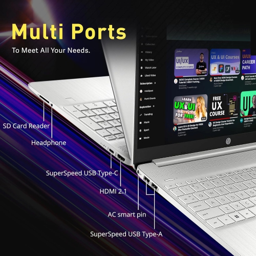 HP 15.6" FHD Laptop, Intel i5-1135G7,1.16TB Storage(1TB SSD +160GB Docking Station Set), 16GB DDR4 RAM, Intel Iris Xe Graphics, Win 11 Pro, Silver