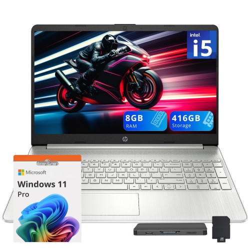 HP  15.6" Fhd Laptop, Intel I5-1135G7, 416GB Storage(256GB SSD +160GB Docking Station Set), 8GB Ddr4 Ram, Intel Iris Xe Graphics, Bluetooth, Win 11 Pro