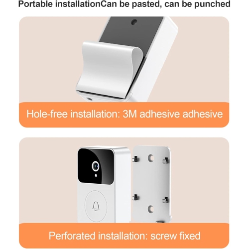Smart Wireless Video Doorbell, WiFi Rechargeable with HD Night Vision, Two-Way Calls, Photo & Recording, APP Control, Intelligent Visual Intercom,