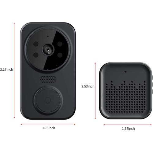 Smart WiFi Video Doorbell Camera with Chime, Smart Video Doorbell Wireless HD Camera PIR Motion Detection IR Alarm Security Doorbell WiFi Intercom