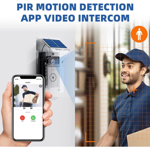 1080P Smart Wireless Video Doorbell with Chime, Solar Rain Cover, Two-Way Talk, Rechargeable Battery, Night Vision, Real-Time Alerts,