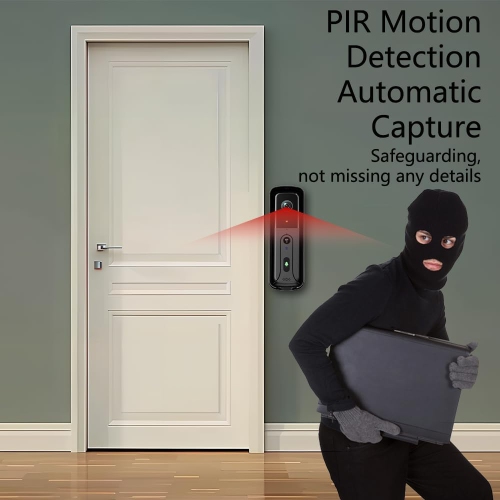 Wireless Doorbell with Smart Outdoor Camera Doorbell with 4.3" 1080P Screen, Two-Way Video Intercom, PIR Motion Detection, No WiFi and App Required