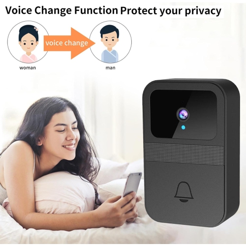 Smart Wireless Video Doorbell – Two-Way Audio & Video Chat for up to 10 Users, Dual Voice Changer, Adaptive IR Night Vision, Motion Detection Alerts,