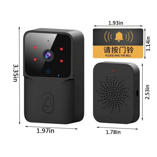 Video Doorbell Camera Wireless with Chime and 2.4G WiFi, Motion Detection, Night Vision, Voice Changer, 2-Way Audio, Battery Powered Wireless