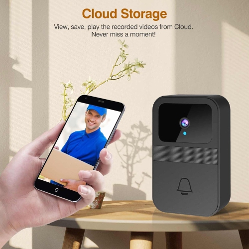 Wireless Doorbell with Doorbell Camera, 1080P HD Smart Video Doorbell with Two-Way Calls Camera, Free Cloud Storage, Infra-red Night Vision,