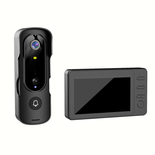 CHSSHA00  Wireless 2.4 Ghz Private Video Doorbell \w 4.3" Ips Display - 1080 P/720 P Recording, 160° Ultra Wide Angle Lens, 4000 Mah Battery, Sd Card