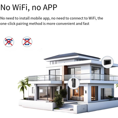 Wireless 2.4 GHz Private Video Doorbell with 4.3" IPS Display - 1080 P/720 P Recording, 160° Ultra Wide Angle Lens, 4000 mAh Battery, SD Card Storage