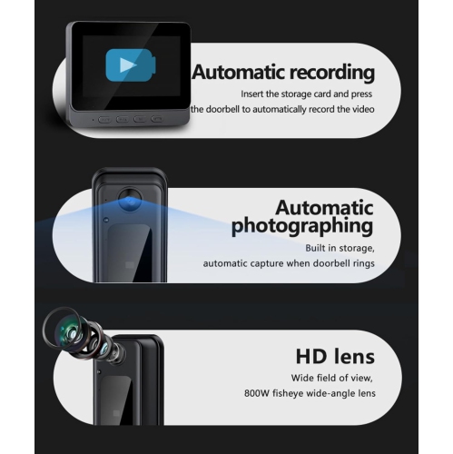 Video Doorbell Intercom System, 4.3 Inches Video Doorbell Camera 1080P with Monitor, ome Video Intercom Door Phone Kits, Support IR NightVision, 2Way