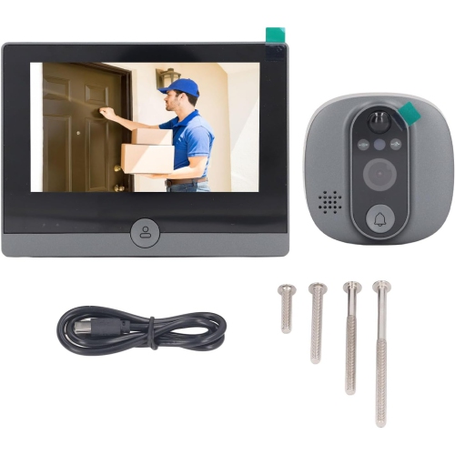 Door Spy Camera, WiFi Door Spy, 1080P, 4.3 Inch Screen, Video Doorbell Camera, Two-Way Intercom System, PIR Detection, Visual Doorbell