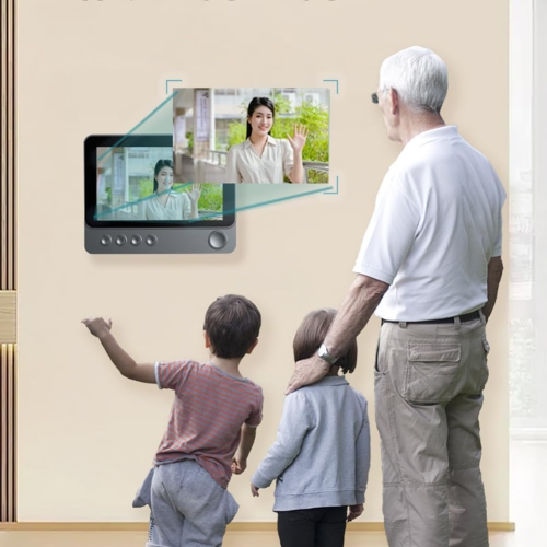 2.4G Wireless Video Intercom Doorbell, 4.3 Inch IPS Screen Audio Video Doorbell Camera Two Way Voice Door Bell Intercom System Night Vision for Villa