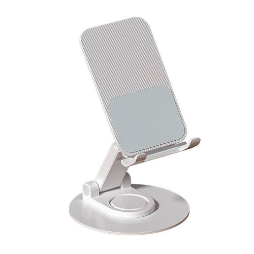 Mobile phone stand desktop multi-function folding rotating vibrato live broadcast stand lazy mobile phone stand - Q10-M bright moon white