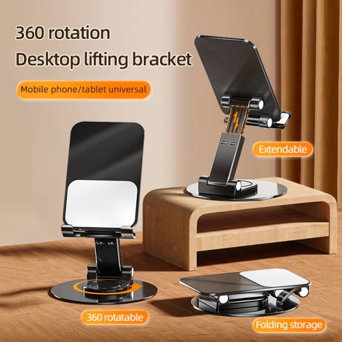 Mobile phone stand desktop multi-function folding rotating vibrato live broadcast stand lazy mobile phone stand - Q10-M bright moon white