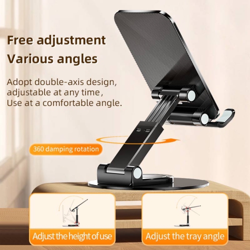 Mobile phone stand desktop multi-function folding rotating vibrato live broadcast stand lazy mobile phone stand - Q10-M bright moon white