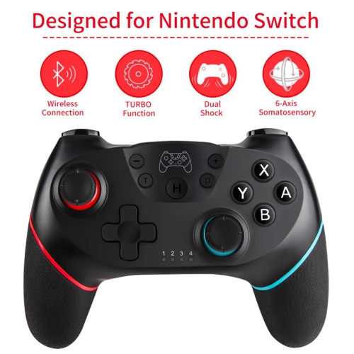 Manette de jeu sans fil Bluetooth FOR Switch Pro, compatible PC, console de jeu, Android - manette Bluetooth (noire)