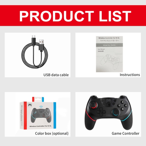 Manette de jeu sans fil Bluetooth FOR Switch Pro, compatible PC, console de jeu, Android - manette Bluetooth (noire)