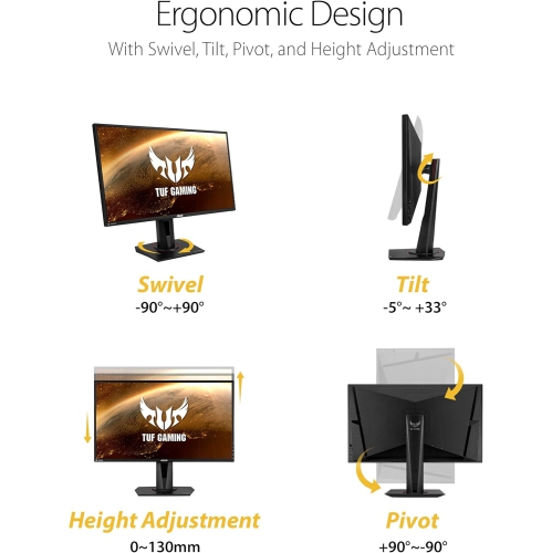 ASUS TUF Gaming 27 inch 2K HDR Gaming Monitor - QHD (2560 x 1440), 165Hz (Supports 144Hz), 1ms, Extreme Low Motion Blur