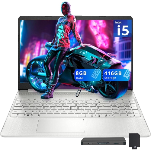 HP  15.6" Fhd Laptop, Intel I5-1135G7, 416GB Storage(256GB SSD +160GB Docking Station Set), 8GB Ddr4 Ram, Intel Iris Xe Graphics, Win 11 Home In Silver