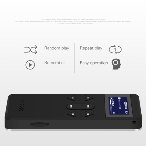 Silver Ultra-portable MP3 player with FM radio – 1.2" screen, lossless audio, expandable storage, long battery life – ideal for running, traveling