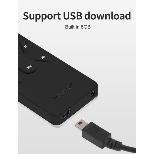 Silver Ultra-portable MP3 player with FM radio – 1.2" screen, lossless audio, expandable storage, long battery life – ideal for running, traveling