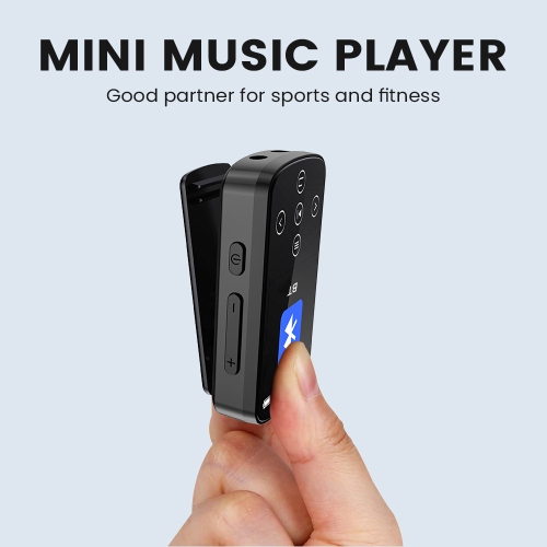 Portable Bluetooth MP3 Player with FM Radio, Voice Recorder, E-Book Reader – 1.5 Inch Touch Screen, 210mAh Battery, Lightweight Clip-on Design,