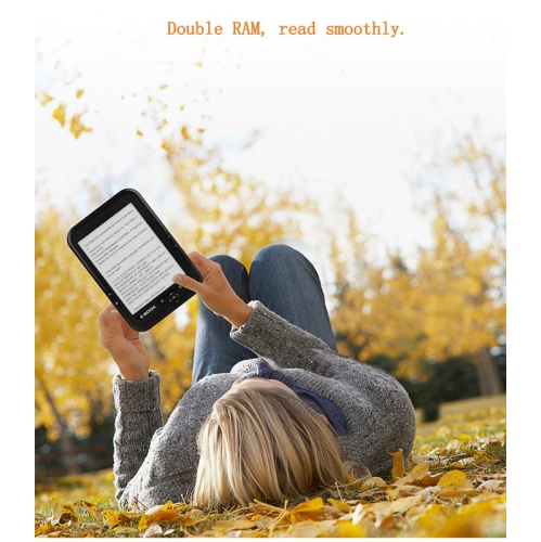 E-reader, 6" HD Touchscreen Anti-Glare E-Ink Display E-reader, 1024 x 768 E-reader with Dual RAM, Adjustable Font, E-reader Device - Black