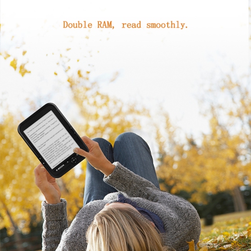 E-reader, 6" HD Touchscreen Anti-Glare E-Ink Display E-reader, 1024 x 768 E-reader with Dual RAM, Adjustable Font, E-reader Device - Black