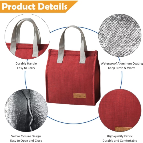 Unisex insulated lunch bag for work, office, student, picnic or travel