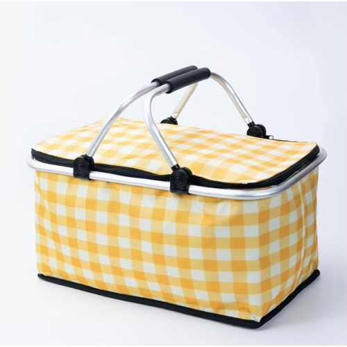 Sac isotherme en panier de pique-nique avec doublure antifuite, 26&nbsp;L grande capacité pour les activités de plein air, les voyages, la plage et