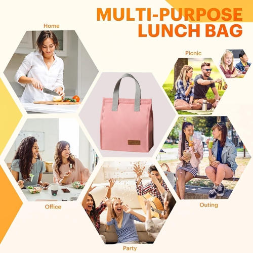 Unisex insulated lunch bag for work, office, student, picnic or travel