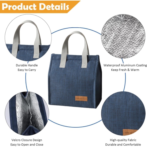 Unisex insulated lunch bag for work, office, student, picnic or travel