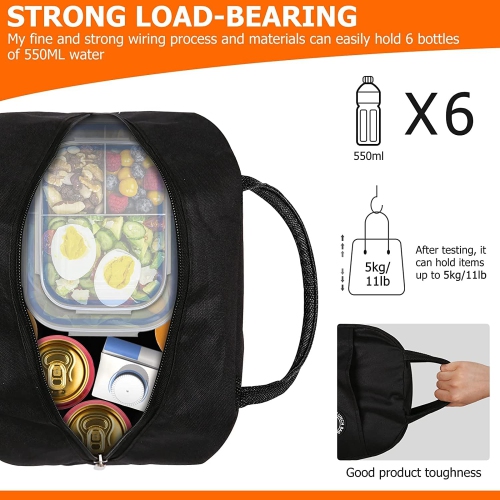 Sac-repas isotherme pour enfants et adultes, sac-repas fourre-tout avec aluminium pour le travail, l'école, le pique-nique, l'extérieur