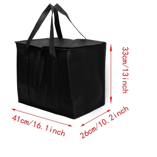 Insulated food bags Insulated cooler bags for hot or cold food delivery, black