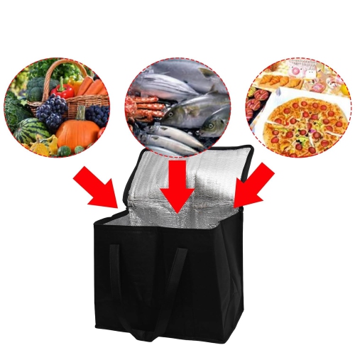 Insulated food bags Insulated cooler bags for hot or cold food delivery, black