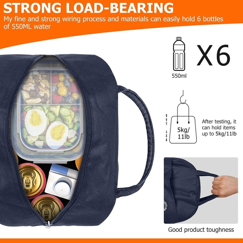 Insulated lunch bag for kids and adults, tote lunch bag with aluminum foil for work, school, picnic, outdoor