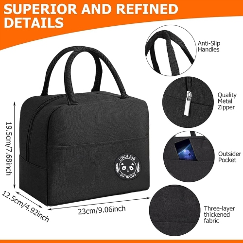 Insulated lunch bag for kids and adults, tote lunch bag with aluminum foil for work, school, picnic, outdoor