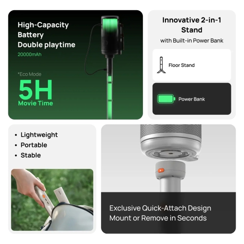 XGIMI MoGo 4 Series PowerBase Stand – 2-in-1 Battery & Projector Mount