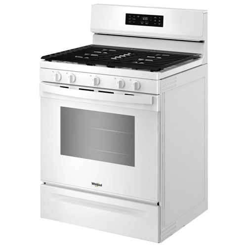 Whirlpool 30" 5.0 Cu. Ft. Fan Convection 5-Burner Freestanding Gas Air Fry Range - White