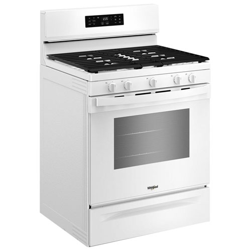 Whirlpool 30" 5.0 Cu. Ft. Fan Convection 5-Burner Freestanding Gas Air Fry Range - White