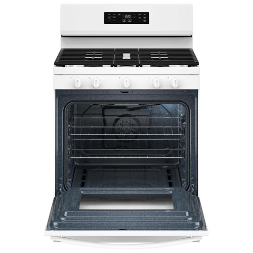 Whirlpool 30" 5.0 Cu. Ft. Fan Convection 5-Burner Freestanding Gas Air Fry Range - White