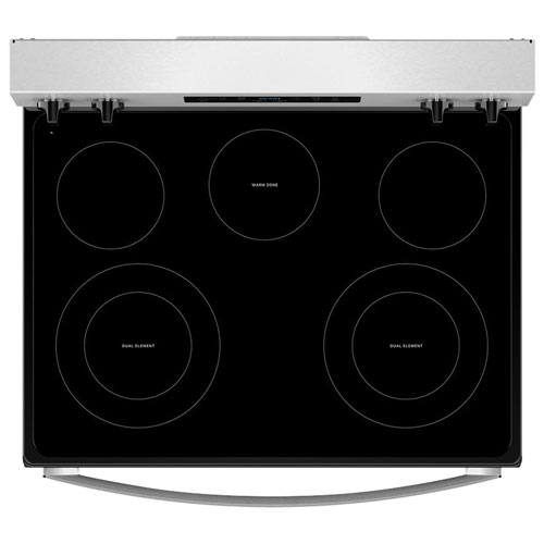 Cuisinière électrique autonome à 5 éléments avec ventilateur à convection et friture à l'air 5,3 pi³ 30 po Whirlpool - Acier inoxydable