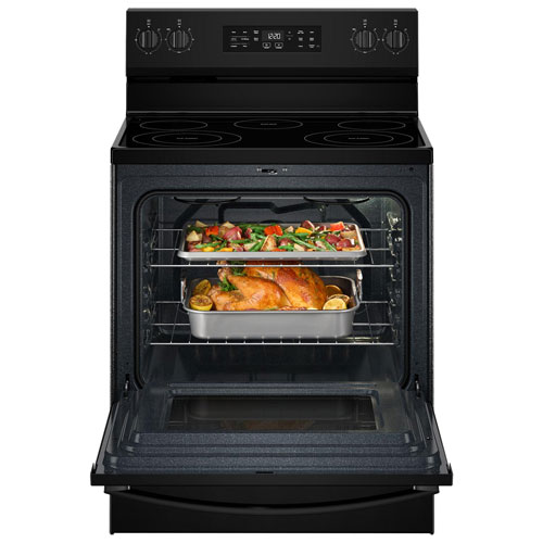 Cuisinière él. auto. 5 éléments ventilateur conv. friture 5,3 pi³ 30 po Whirlpool-Noir