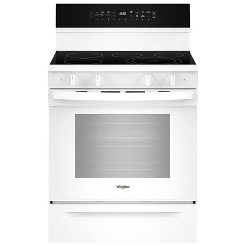 Cuisinière électrique autonome à 5 éléments avec convection véritable et friture à l'air 5,3 pi³ 30 po de Whirlpool - Blanc